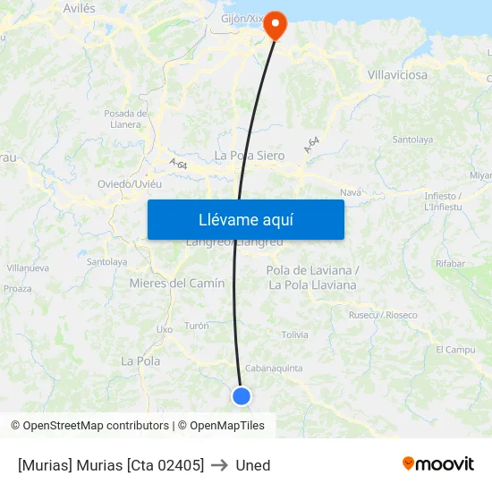 [Murias]  Murias [Cta 02405] to Uned map
