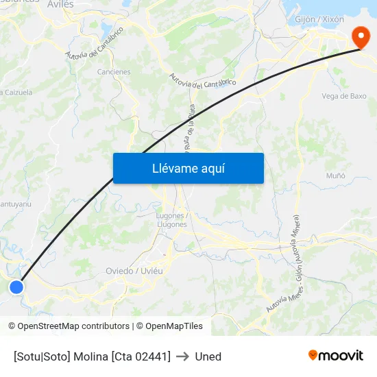 [Sotu|Soto]  Molina [Cta 02441] to Uned map