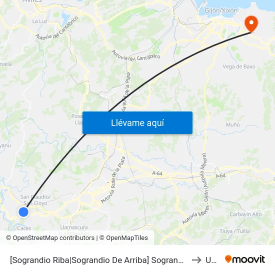 [Sograndio Riba|Sograndio De Arriba]  Sograndio [Cta 02594] to Uned map