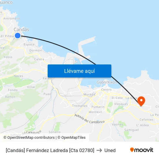 [Candás]  Fernández Ladreda [Cta 02780] to Uned map