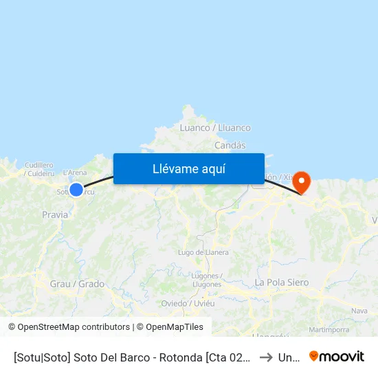 [Sotu|Soto]  Soto Del Barco - Rotonda [Cta 02910] to Uned map
