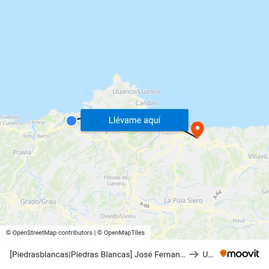 [Piedrasblancas|Piedras Blancas]  José Fernandín Avda [Cta 02983] to Uned map