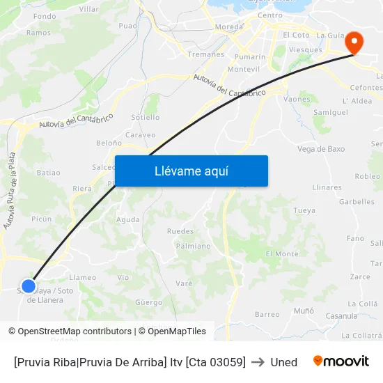 [Pruvia Riba|Pruvia De Arriba]  Itv [Cta 03059] to Uned map