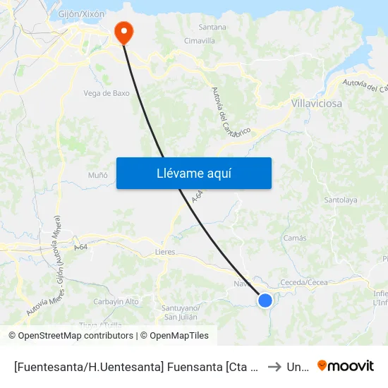 [Fuentesanta/H.Uentesanta]  Fuensanta [Cta 03180] to Uned map