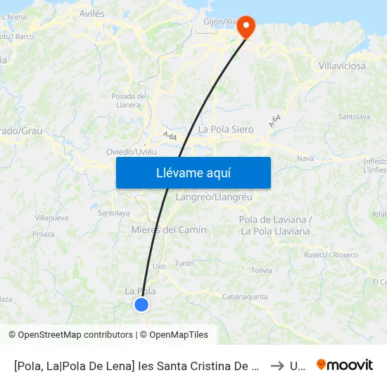 [Pola, La|Pola De Lena]  Ies Santa Cristina De Lena [Cta 03203] to Uned map