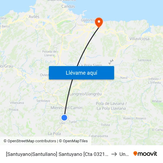 [Santuyano|Santullano]  Santuyano [Cta 03211] to Uned map