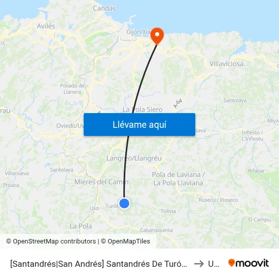 [Santandrés|San Andrés]  Santandrés De Turón [Cta 03251] to Uned map