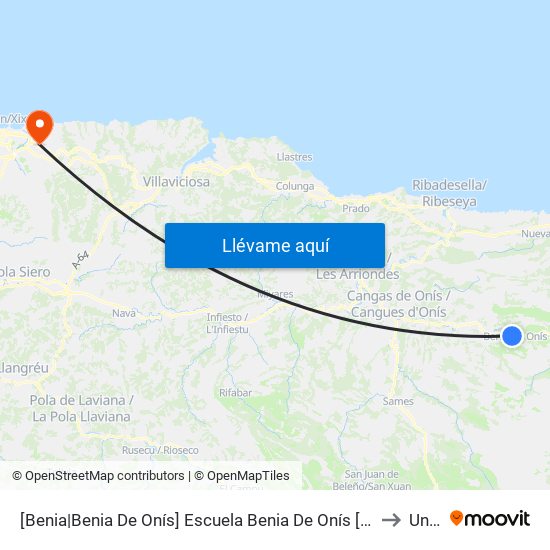 [Benia|Benia De Onís]  Escuela Benia De Onís [Cta 03626] to Uned map