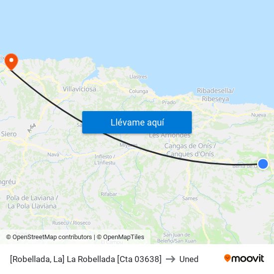[Robellada, La]  La Robellada [Cta 03638] to Uned map