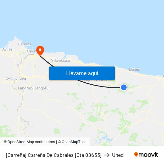 [Carreña]  Carreña De Cabrales [Cta 03655] to Uned map