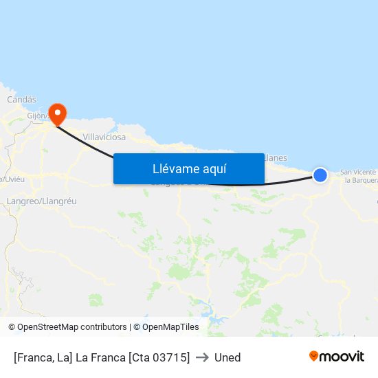 [Franca, La]  La Franca [Cta 03715] to Uned map