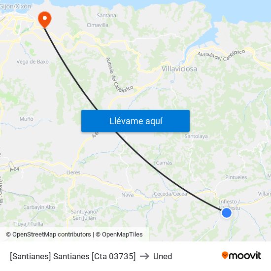 [Santianes]  Santianes [Cta 03735] to Uned map