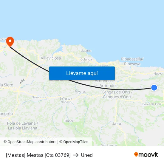 [Mestas]  Mestas [Cta 03769] to Uned map