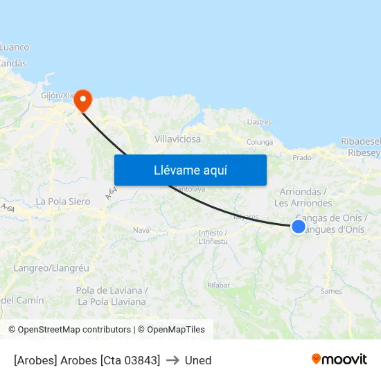 [Arobes]  Arobes [Cta 03843] to Uned map