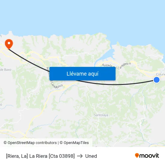 [Riera, La]  La Riera [Cta 03898] to Uned map