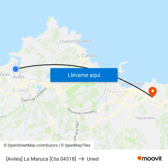 [Avilés]  La Maruca [Cta 04318] to Uned map