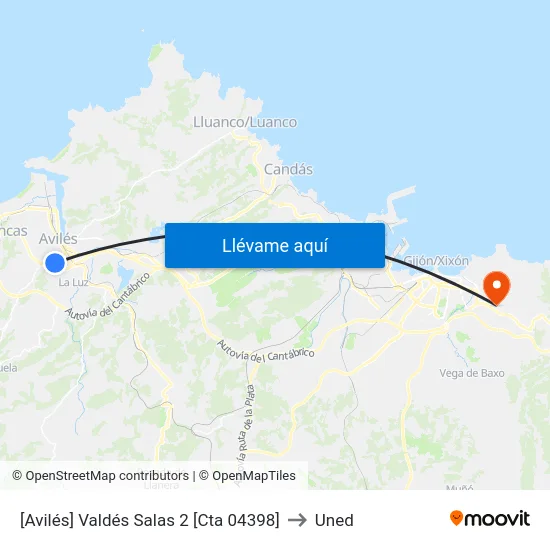 [Avilés]  Valdés Salas 2 [Cta 04398] to Uned map