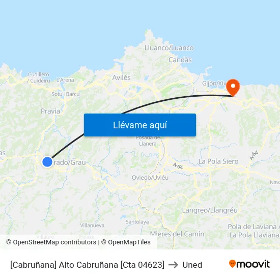 [Cabruñana]  Alto Cabruñana [Cta 04623] to Uned map