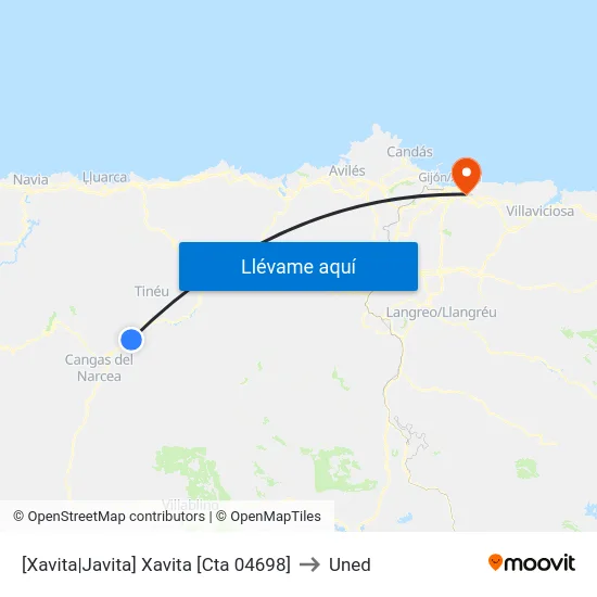 [Xavita|Javita]  Xavita [Cta 04698] to Uned map