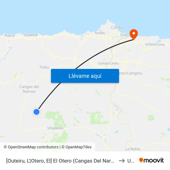[Outeiru, L'|Otero, El]  El Otero (Cangas Del Narcea) [Cta 04909] to Uned map