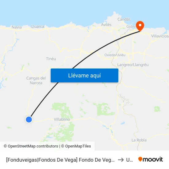 [Fonduveigas|Fondos De Vega]  Fondo De Vega [Cta 04981] to Uned map