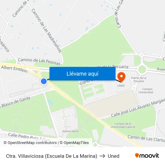 Ctra. Villaviciosa (Escuela De La Marina) to Uned map