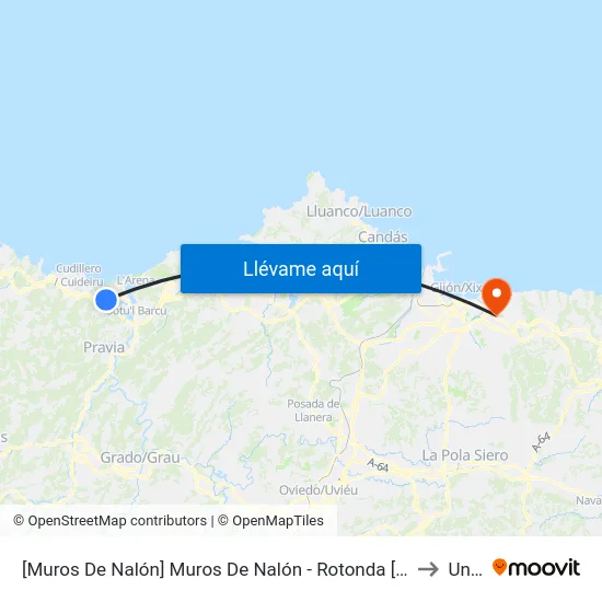 [Muros De Nalón]  Muros De Nalón - Rotonda [Cta 05143] to Uned map