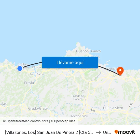 [Villazones, Los]  San Juan De Piñera 2 [Cta 5163] to Uned map