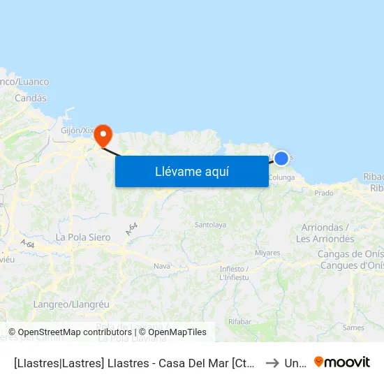 [Llastres|Lastres]  Llastres - Casa Del Mar [Cta 05196] to Uned map