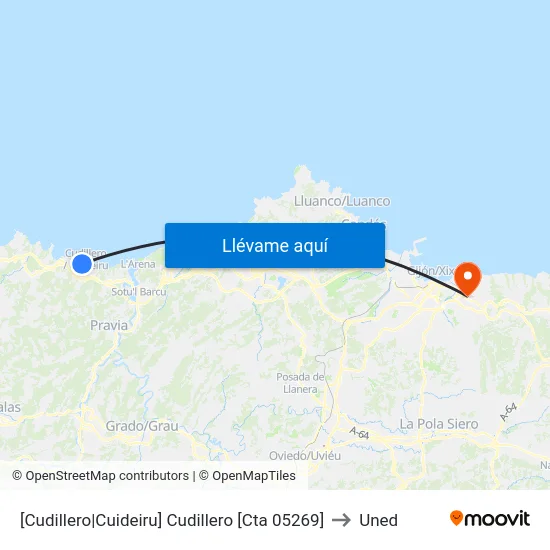 [Cudillero|Cuideiru]  Cudillero [Cta 05269] to Uned map