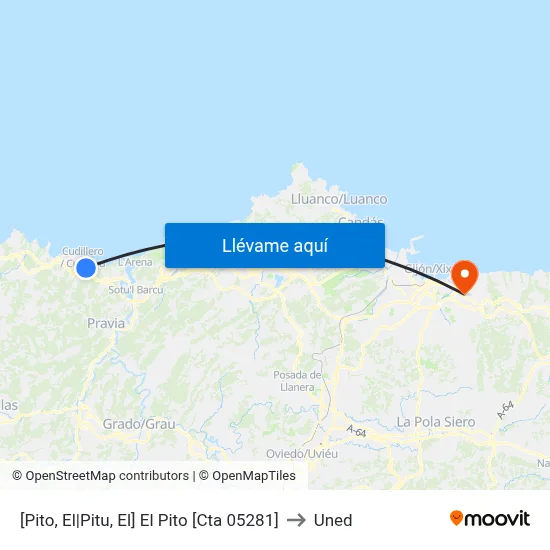 [Pito, El|Pitu, El]  El Pito [Cta 05281] to Uned map