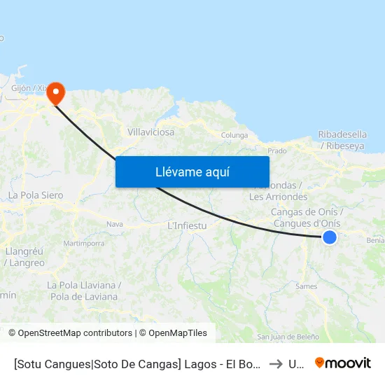 [Sotu Cangues|Soto De Cangas]  Lagos - El Bosque [Cta 21427] to Uned map