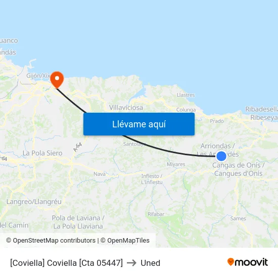 [Coviella]  Coviella [Cta 05447] to Uned map