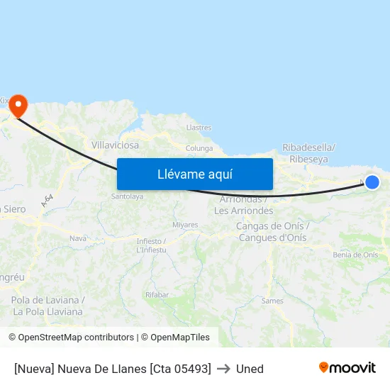 [Nueva]  Nueva De Llanes [Cta 05493] to Uned map