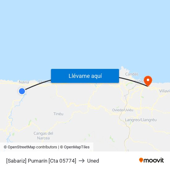 [Sabariz]  Pumarín [Cta 05774] to Uned map