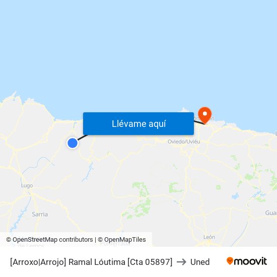 [Arroxo|Arrojo]  Ramal Lóutima [Cta 05897] to Uned map