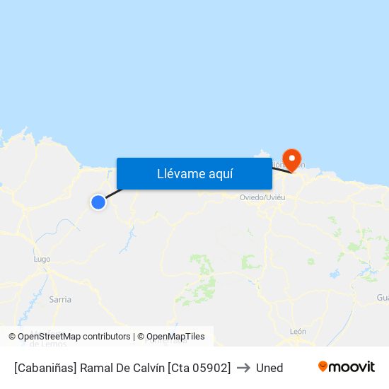 [Cabaniñas]  Ramal De Calvín [Cta 05902] to Uned map
