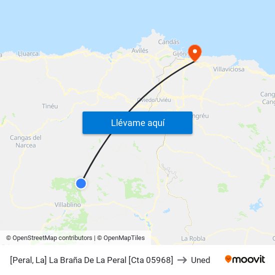[Peral, La]  La Braña De La Peral [Cta 05968] to Uned map