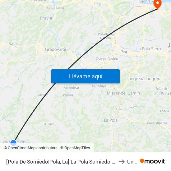 [Pola De Somiedo|Pola, La]  La Pola Somiedo [Cta 5976] to Uned map