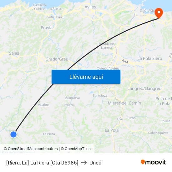 [Riera, La]  La Riera [Cta 05986] to Uned map