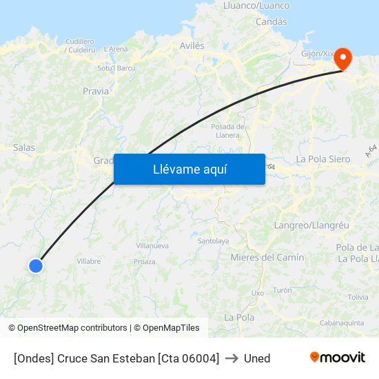 [Ondes]  Cruce San Esteban [Cta 06004] to Uned map