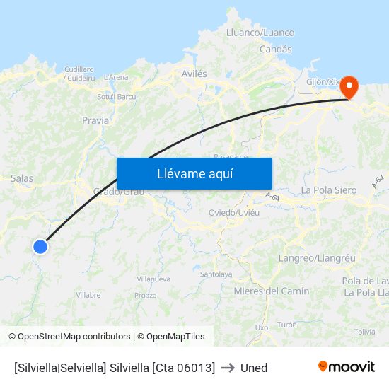 [Silviella|Selviella]  Silviella [Cta 06013] to Uned map