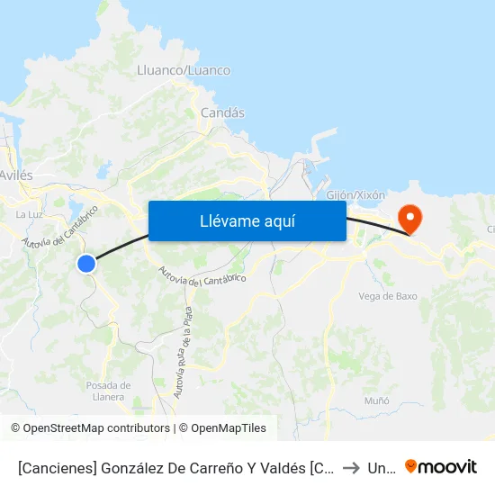 [Cancienes]  González De Carreño Y Valdés [Cta 06294] to Uned map