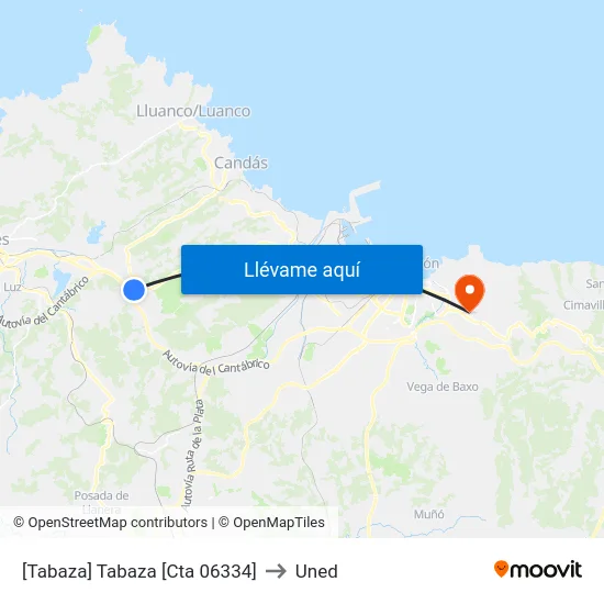 [Tabaza]  Tabaza [Cta 06334] to Uned map