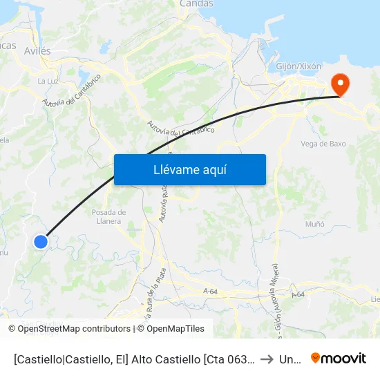 [Castiello|Castiello, El]  Alto Castiello [Cta 06353] to Uned map