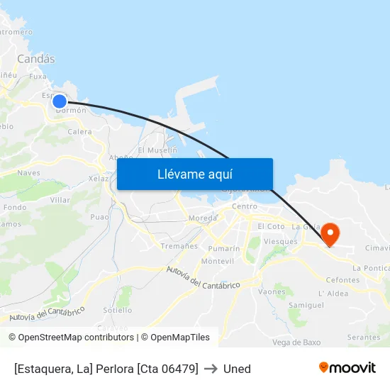 [Estaquera, La]  Perlora [Cta 06479] to Uned map