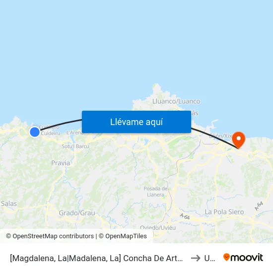 [Magdalena, La|Madalena, La]  Concha De Artedo [Cta 07333] to Uned map