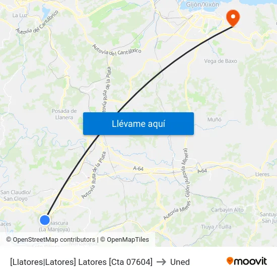 [Llatores|Latores]  Latores [Cta 07604] to Uned map