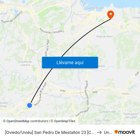 [Oviedo/Uviéu]  San Pedro De Mestallón 23 [Cta 07663] to Uned map