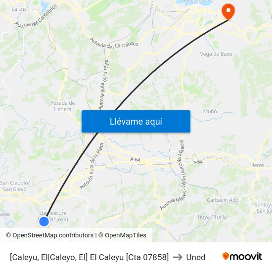 [Caleyu, El|Caleyo, El]  El Caleyu [Cta 07858] to Uned map